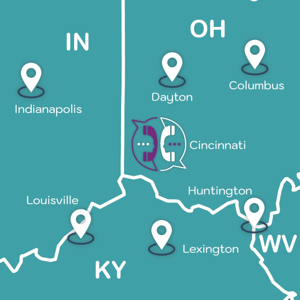 A map of the areas that F2F Telecommunications covers.